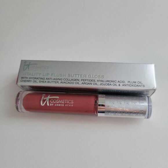 It Cosmetics Vitality Lip Flush Butter Gloss JOYFUL 0.11oz/3.40ml New w Box HTF - Picture 2 of 5